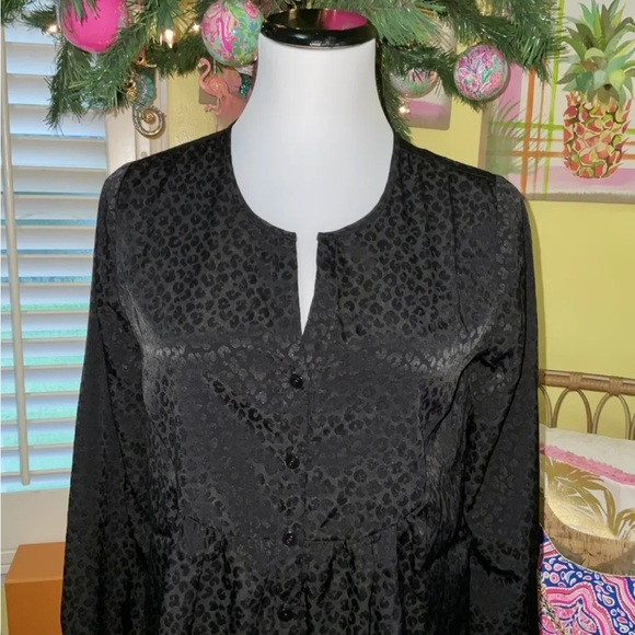 Lilly Pulitzer NWT Hensley Leopard Jacquard Top Onyx $128 Size XXS - Picture 11 of 11